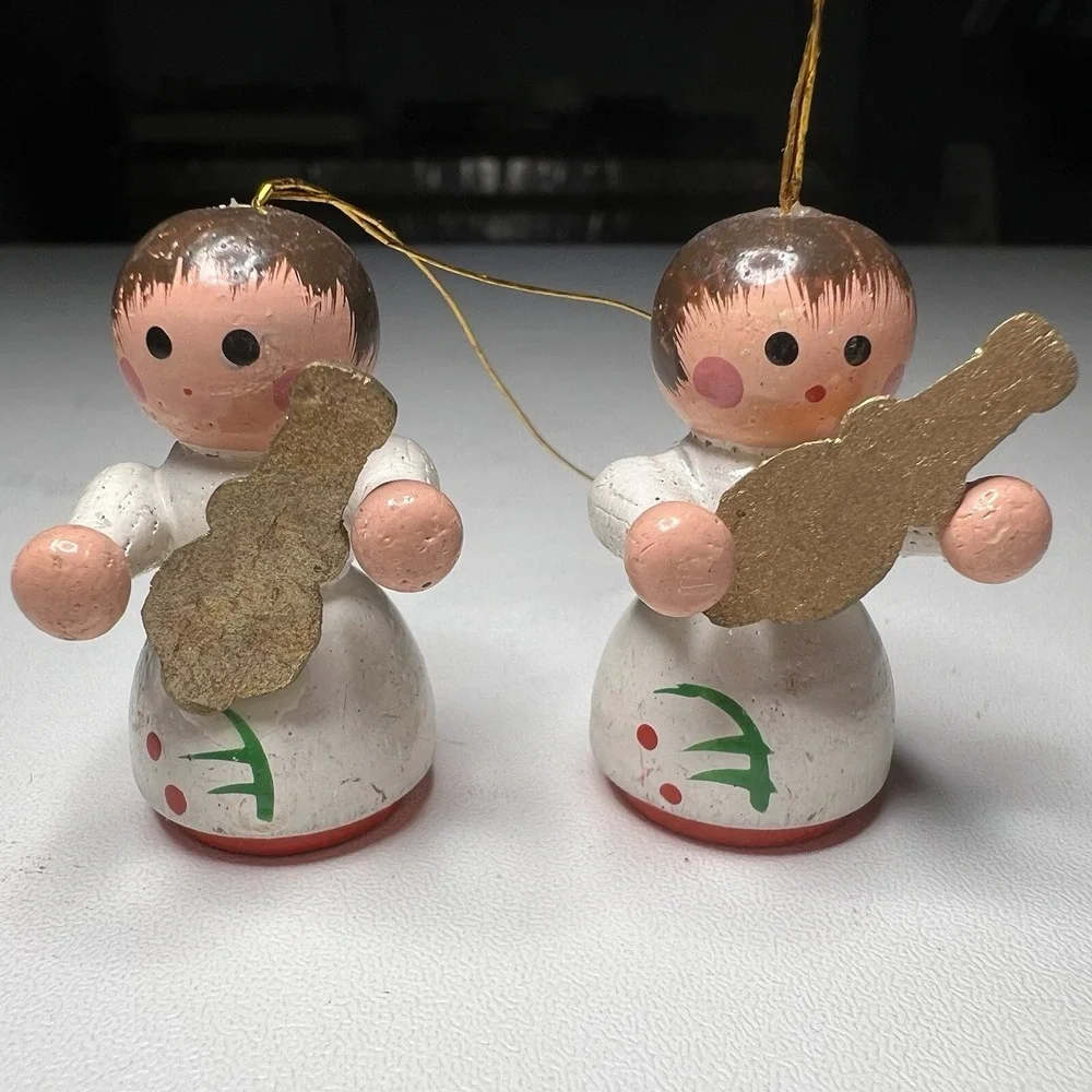 Vintage Wooden Angels Christmas Ornaments Without‎ Wings